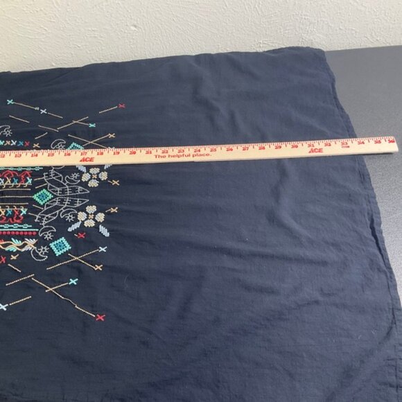 BIYA Johnny Was Tunic Top XL Black Embroidered Bohemian Blouse Lightweight - Picture 9 of 10